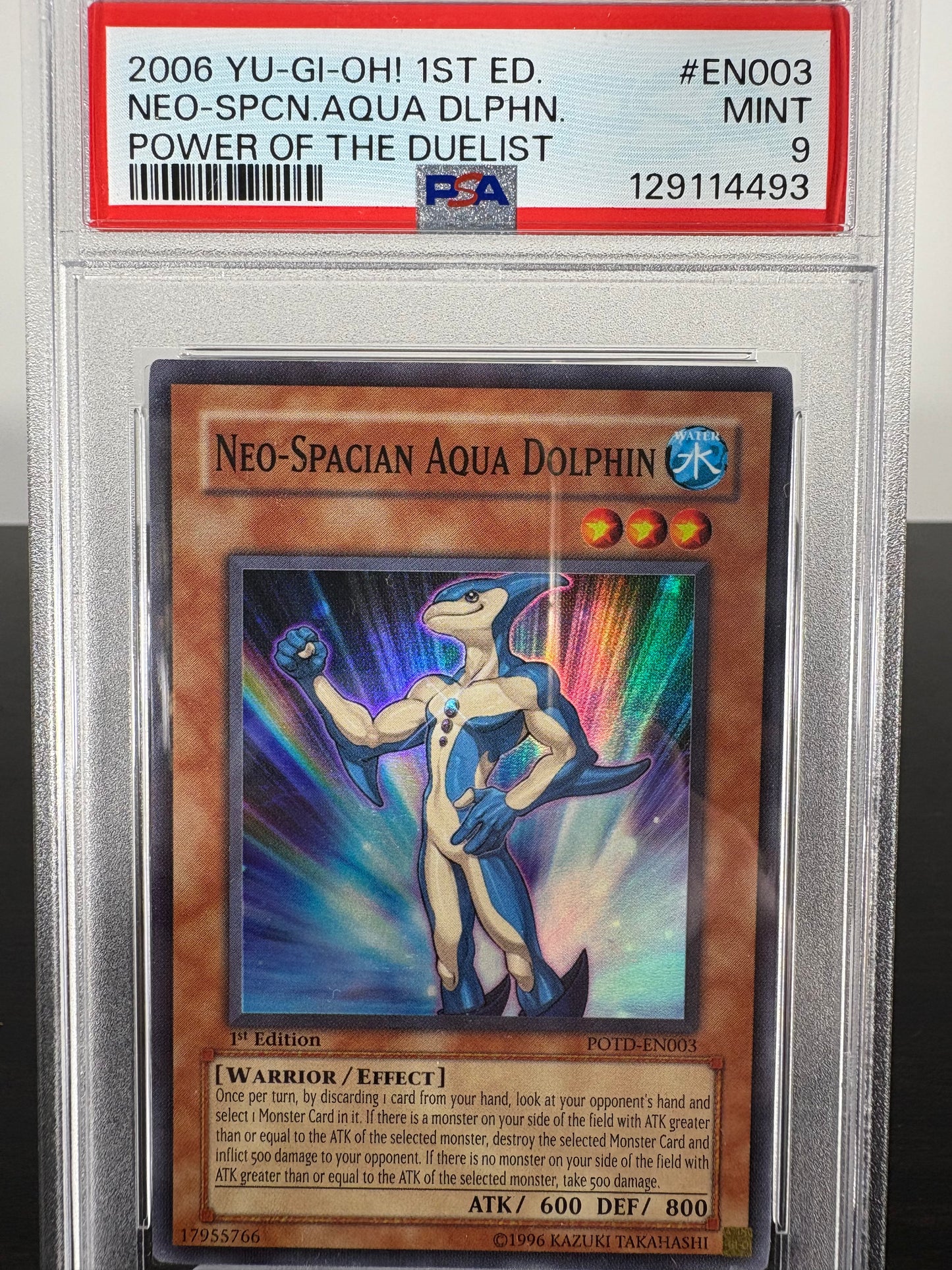 2006 Yu-Gi-Oh Neo-Spacian Aqua Dolphin 1st Edition Power of the Duellist EN003 PSA Mint 9