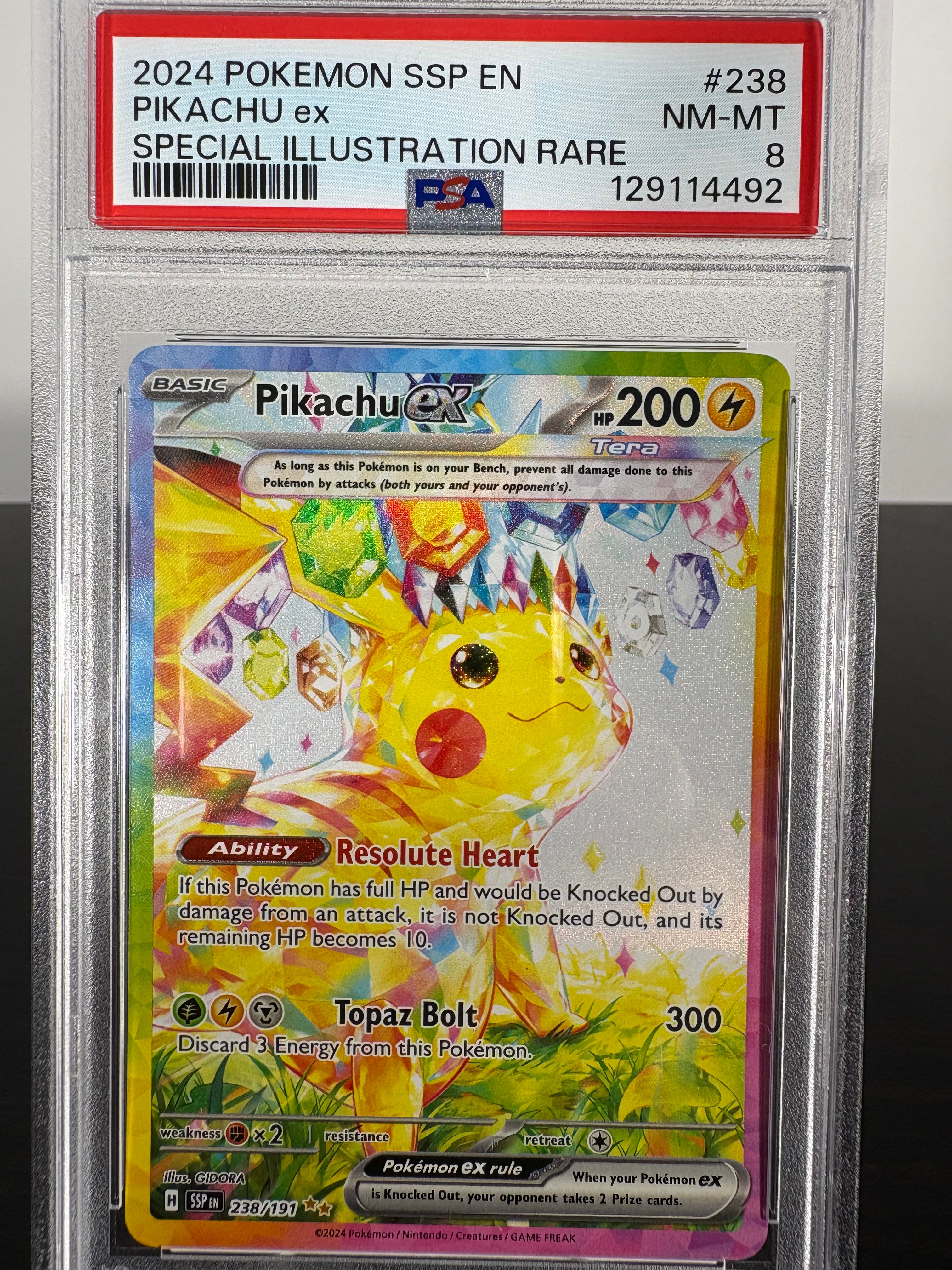 2024 Pokemon Surging Sparks Pikachu EX Special Illustration Rare PSA 8 – Regional Reload