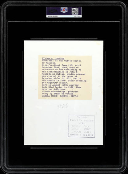 1963 President Lyndon B. Johnson Type I Original Photo 6 x 8 - PSA-DNA back