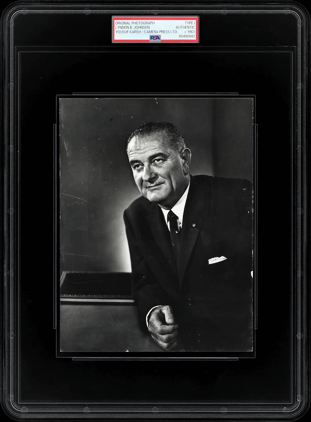 1963 President Lyndon B. Johnson Type I Original Photo 6 x 8 - PSA-DNA back