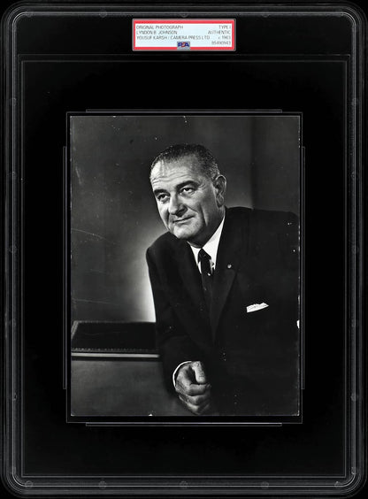 1963 President Lyndon B. Johnson Type I Original Photo 6 x 8 - PSA-DNA back