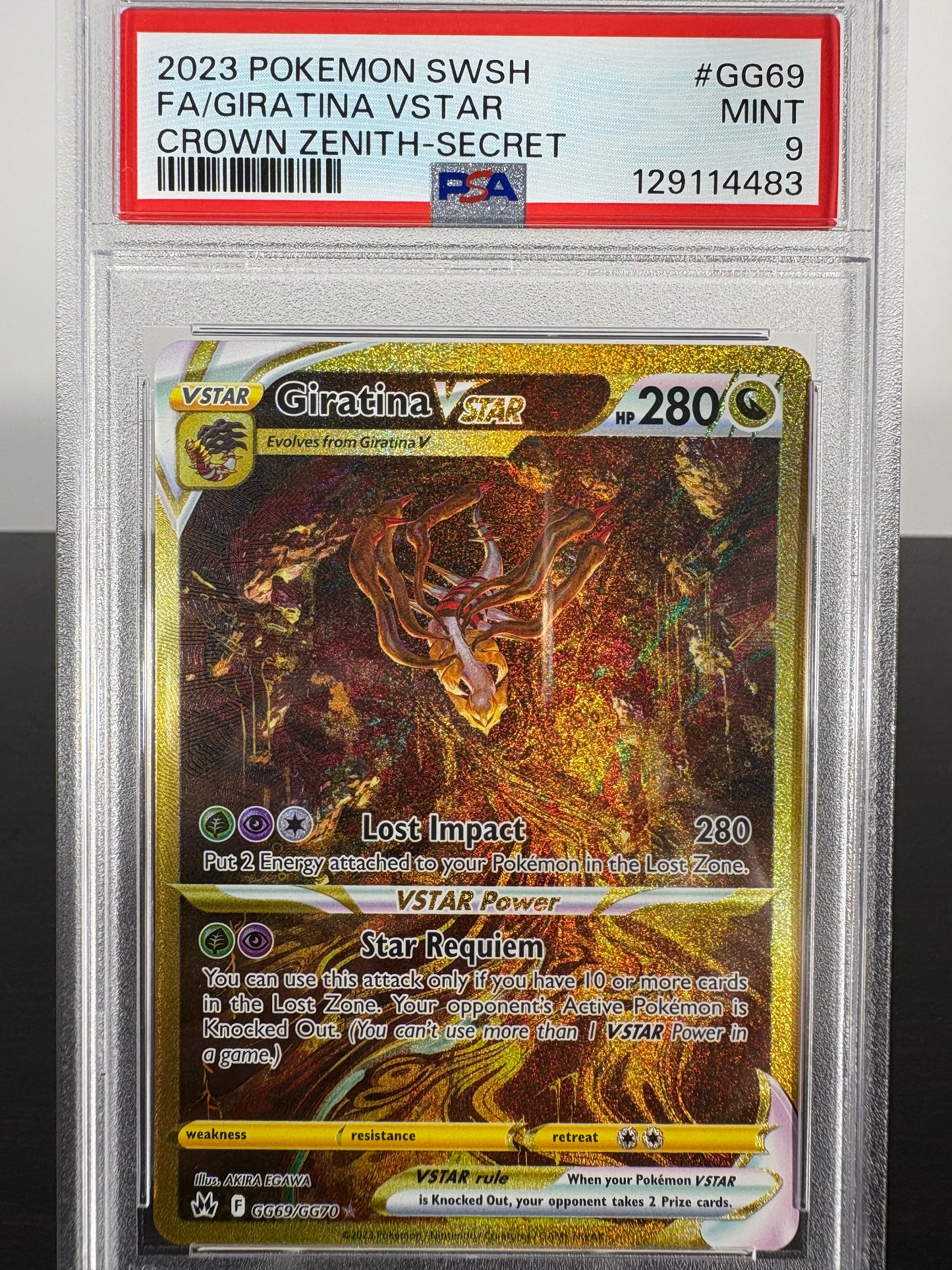2023 Pokemon Giratina VSTAR Crown Zenith Galarian Gallery PSA Mint 9