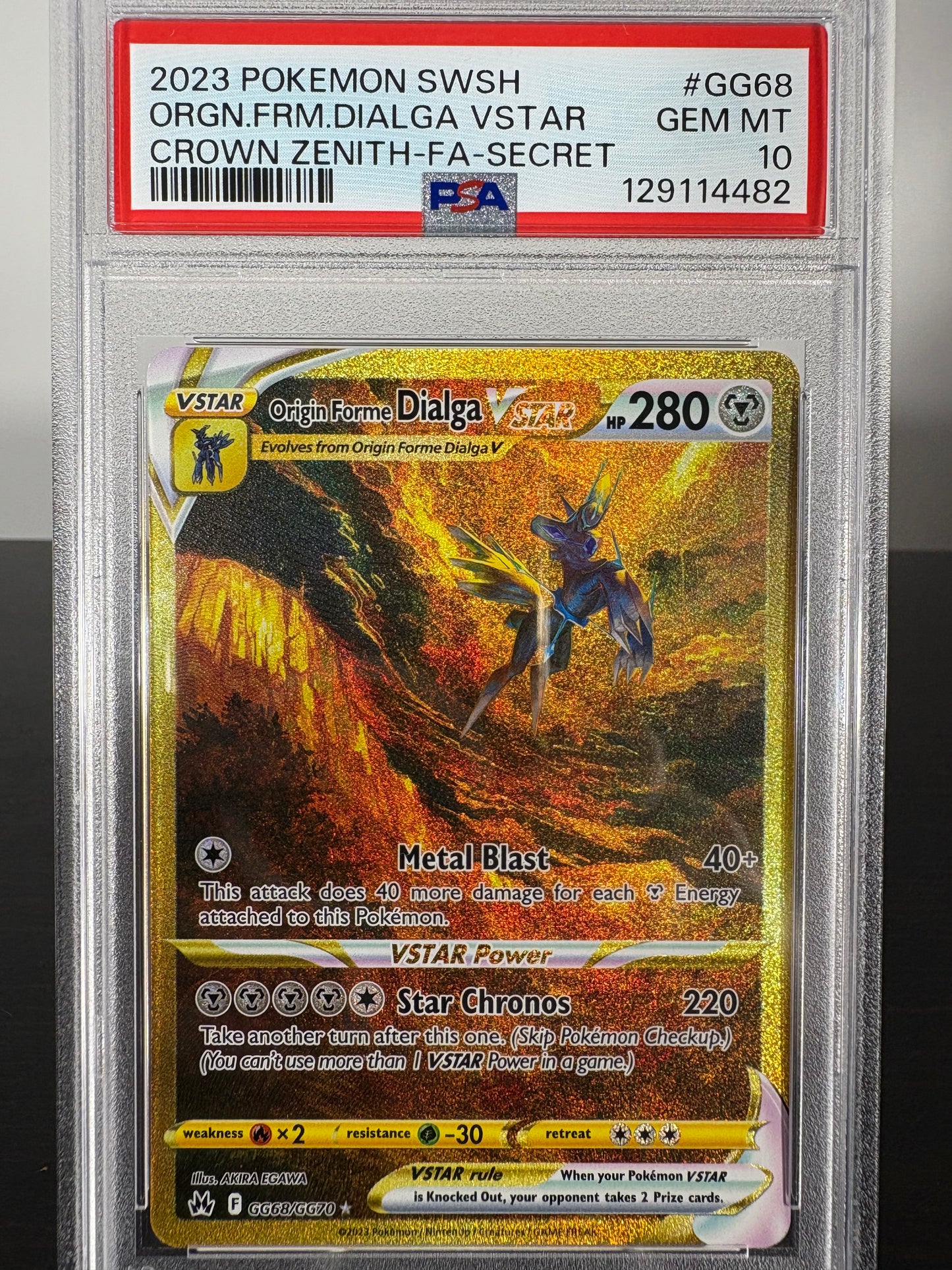 2023 Pokemon Origin Forme Dialga VSTAR Crown Zenith Galarian Gallery PSA Gem Mint 10