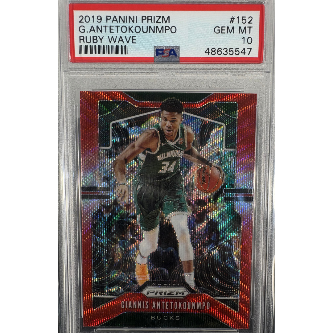 2019 Panini Prizm Giannis Antetokounmpo Ruby Wave PSA Gem Mint 10