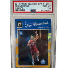 2016 Panini Donruss Optic Ben Simmonds Orange PSA Gem Mint 10