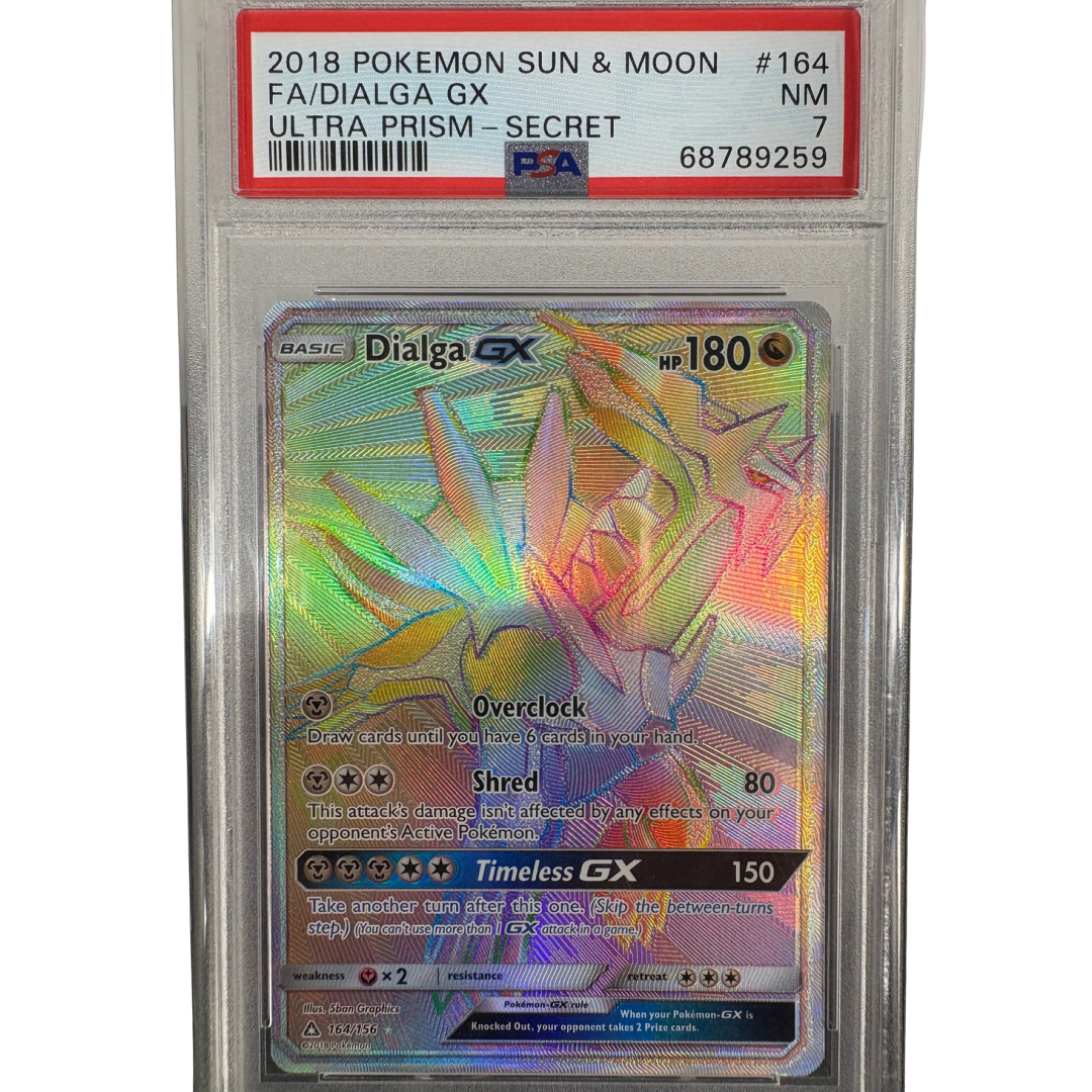 2018 Pokemon Sun & Moon Dialga GX Ultra Prism Secret PSA 7