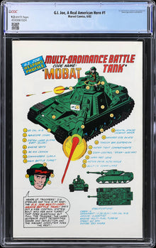 G.I. Joe, A Real American Hero #1 (1982 Marvel) - CGC 9.2 - Based on the Hasbro Toy Line back