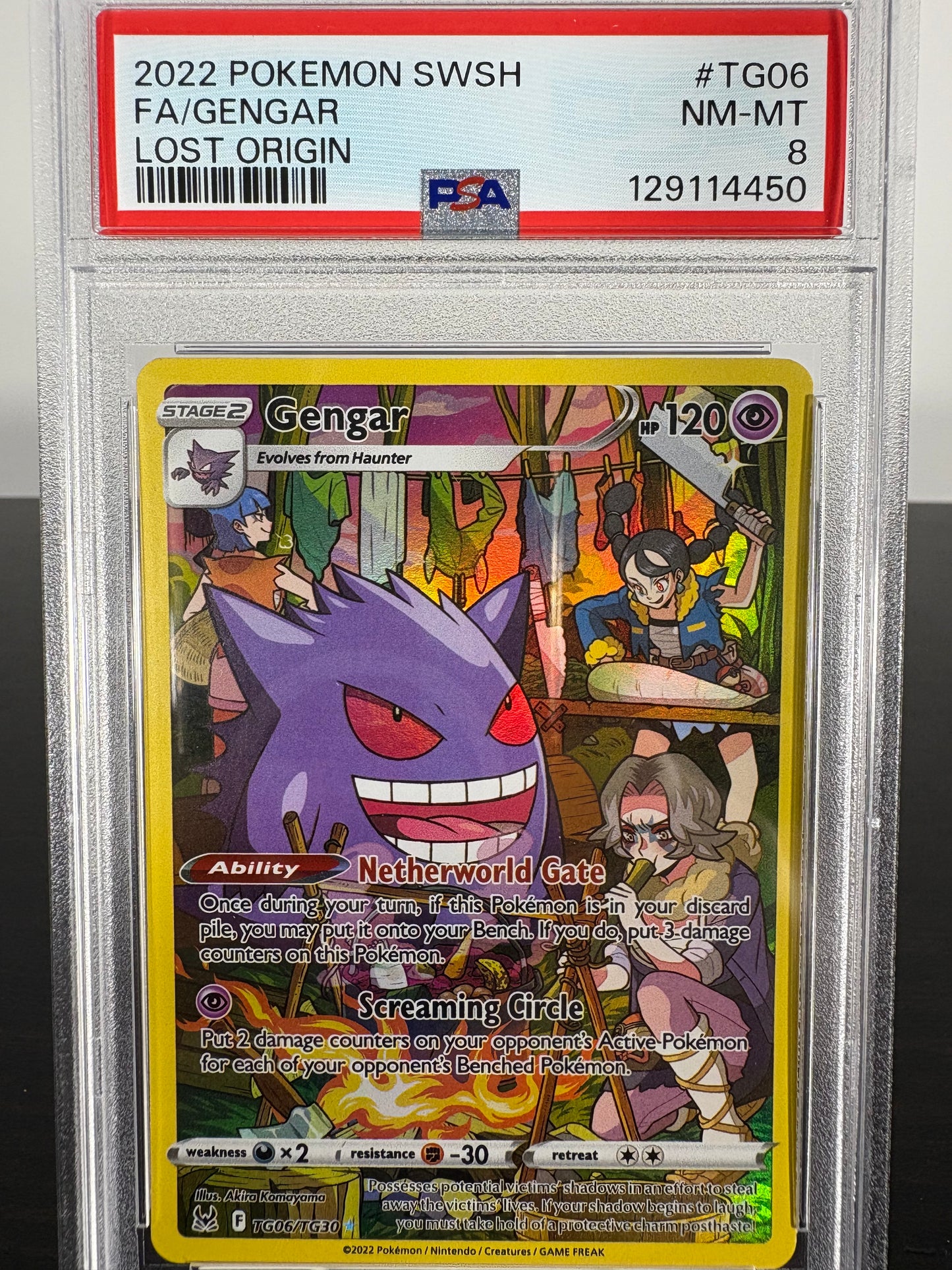 2022 Pokemon Gengar Full Art Lost Origin PSA 8