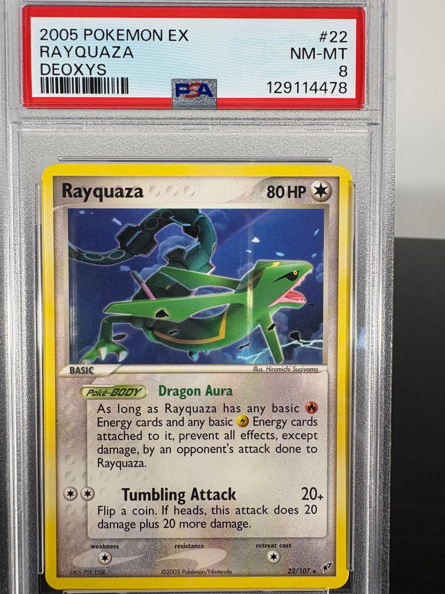2005 Pokemon Rayquaza - Pokemon Deoxys PSA 8