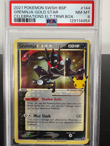 2021 Pokemon Greninja Gold Star Celebrations 25th Anniversary PSA 8
