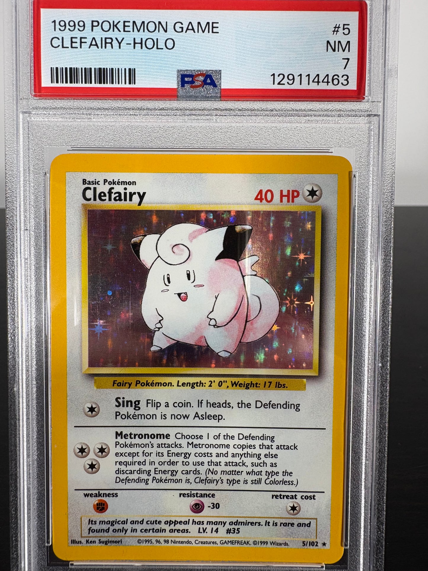 1999 Pokemon Base Set Clefairy Holo PSA 7