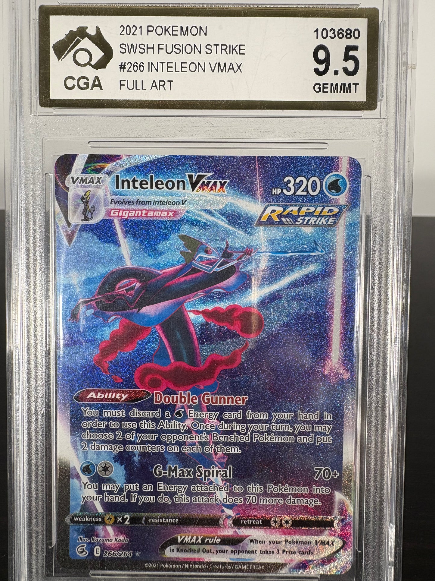 2021 Inteleon VMAX Full Art Fusion Strike CGA Gem Mint 9.5