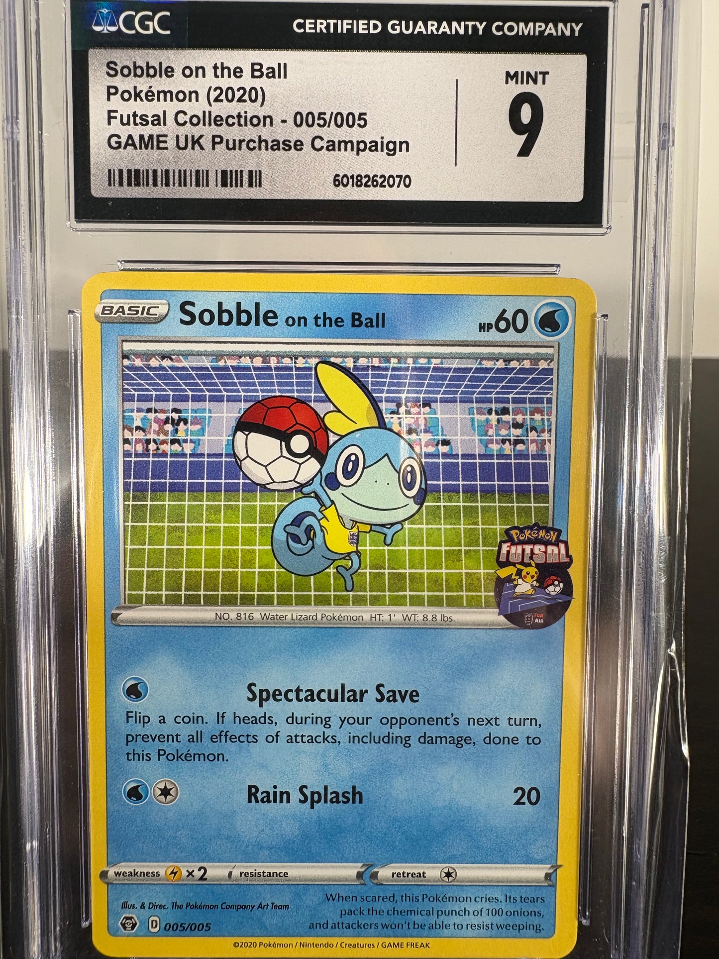 2020 Pokemon Sobble on the Ball Futsal Collection CGC 9
