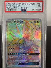 2018 Pokemon Sun & Moon Dialga GX Ultra Prism Secret PSA 7