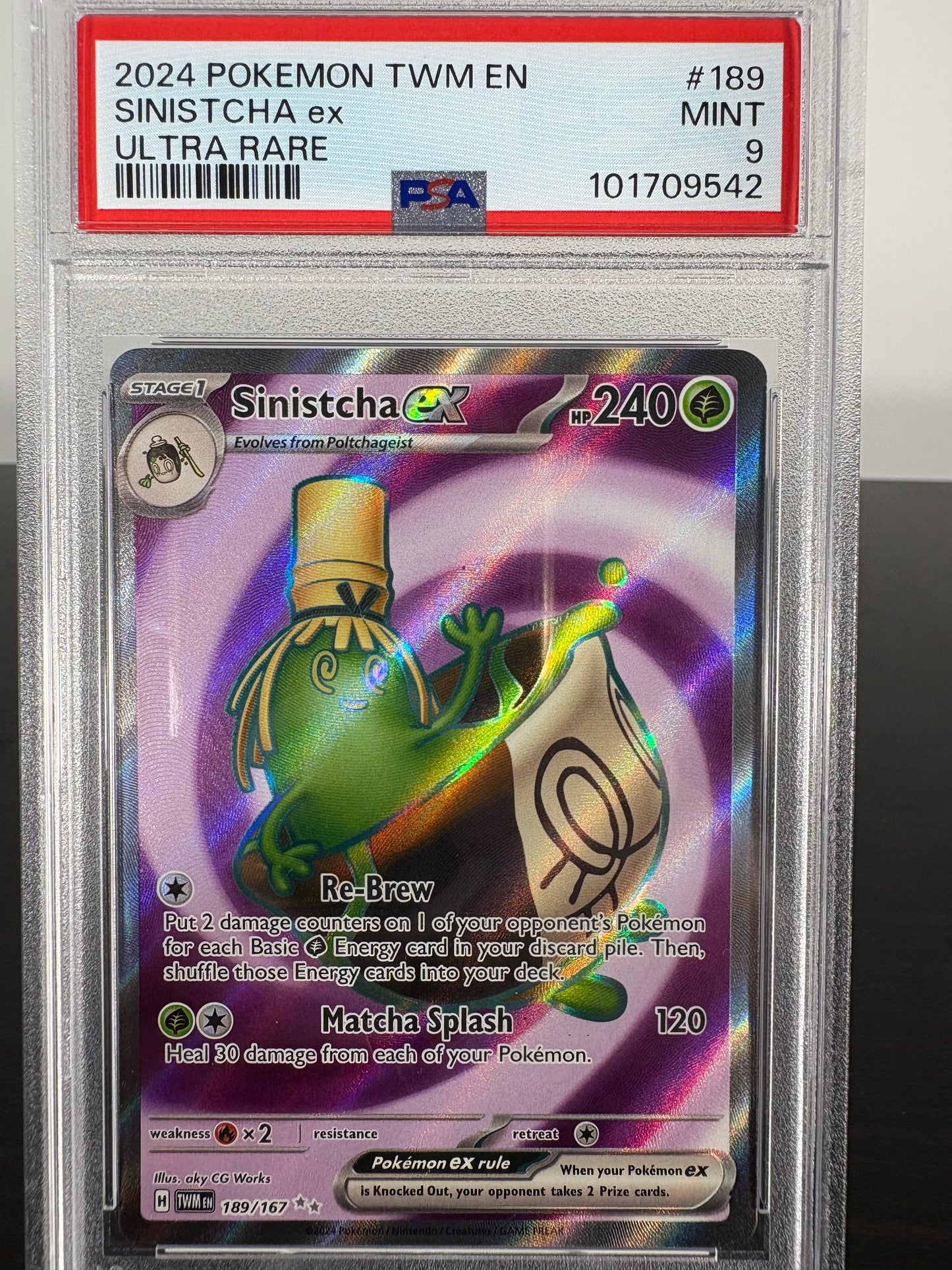 2024 Pokemon Sinistcha EX Ultra Rare PSA Mint 9
