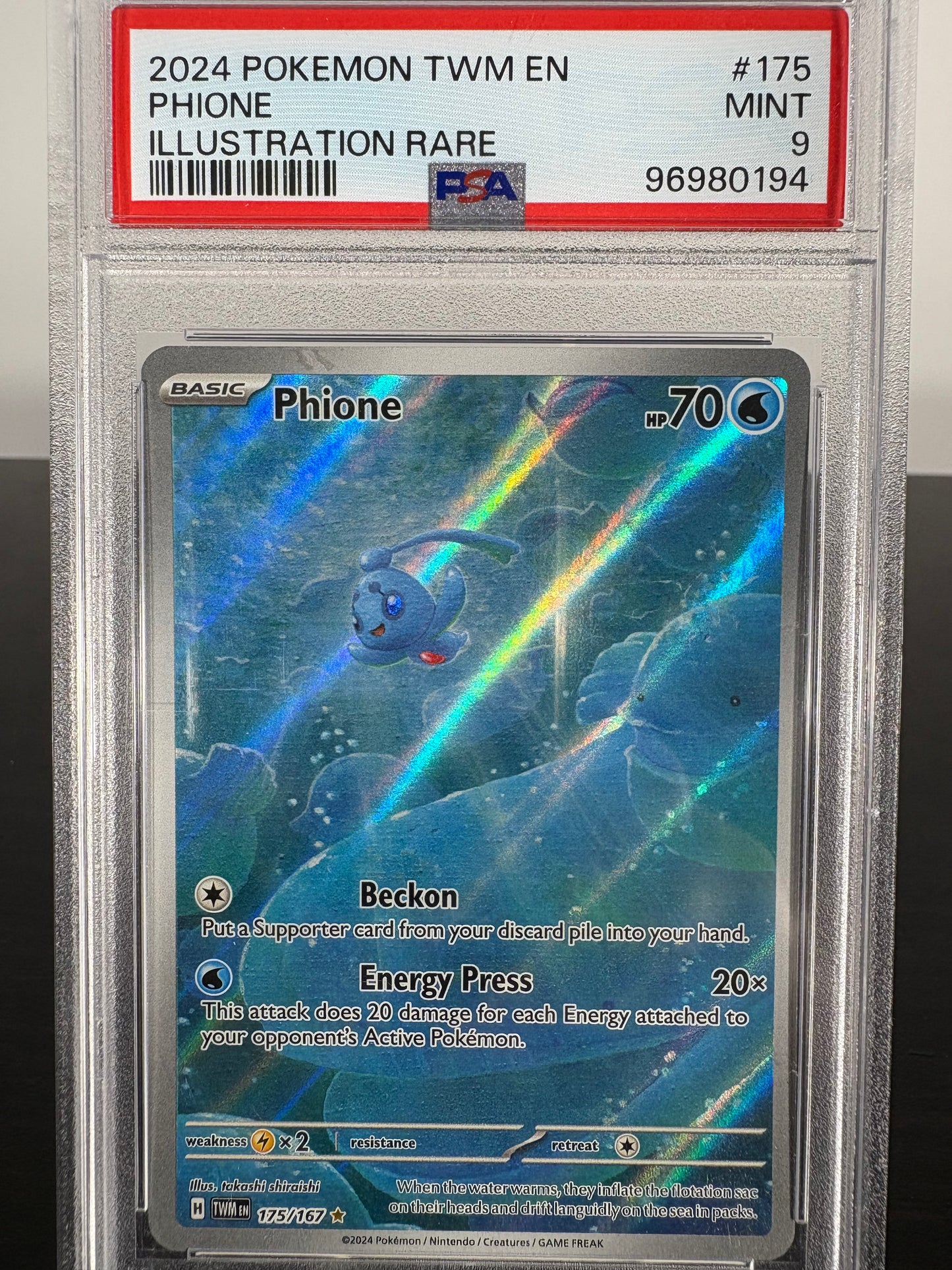 2024 Pokemon Phione Illustration Rare PSA 9