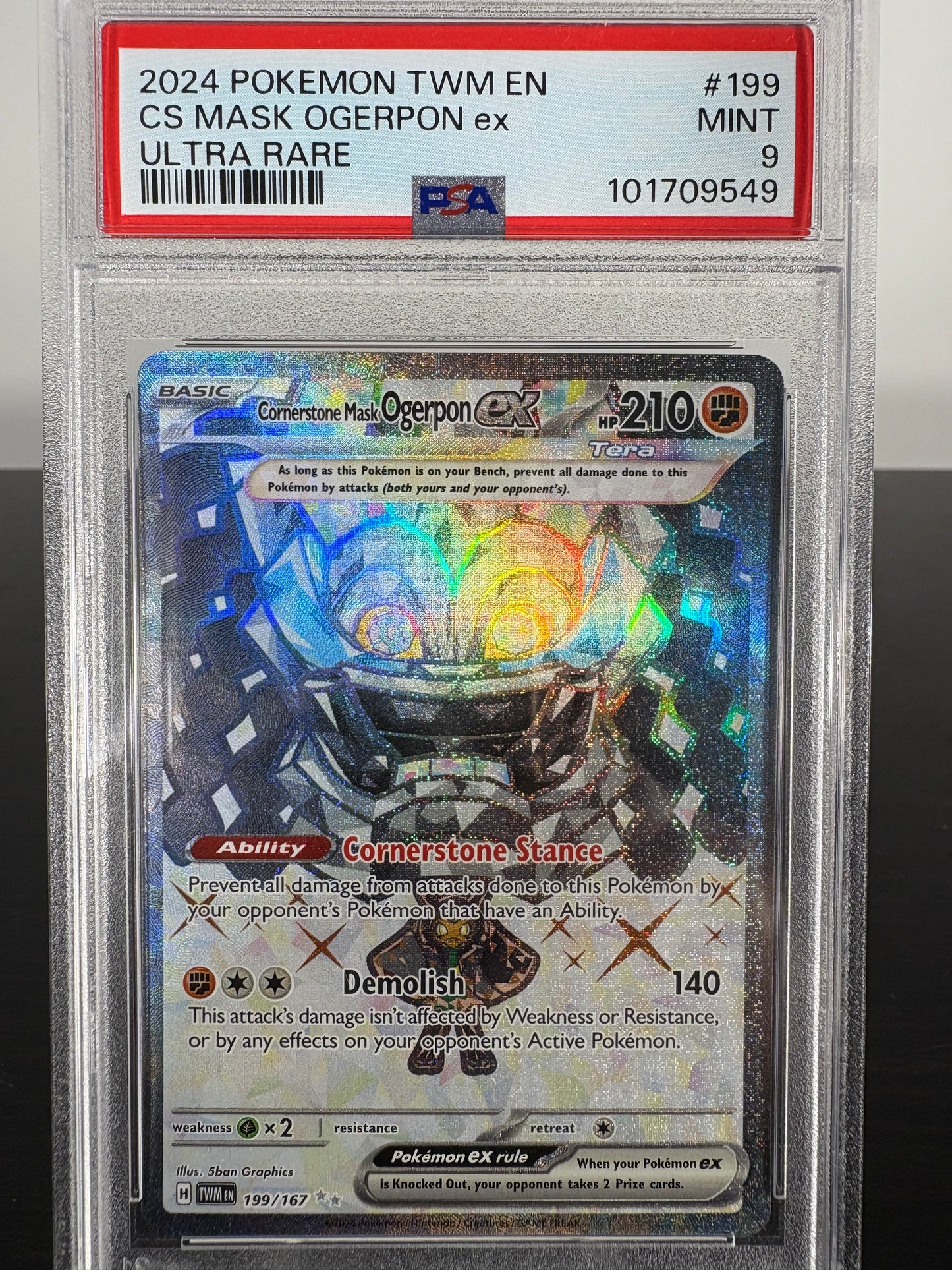 2024 Pokemon Cornerstone Mask Ogerpon EX Ultra Rare PSA Mint 9
