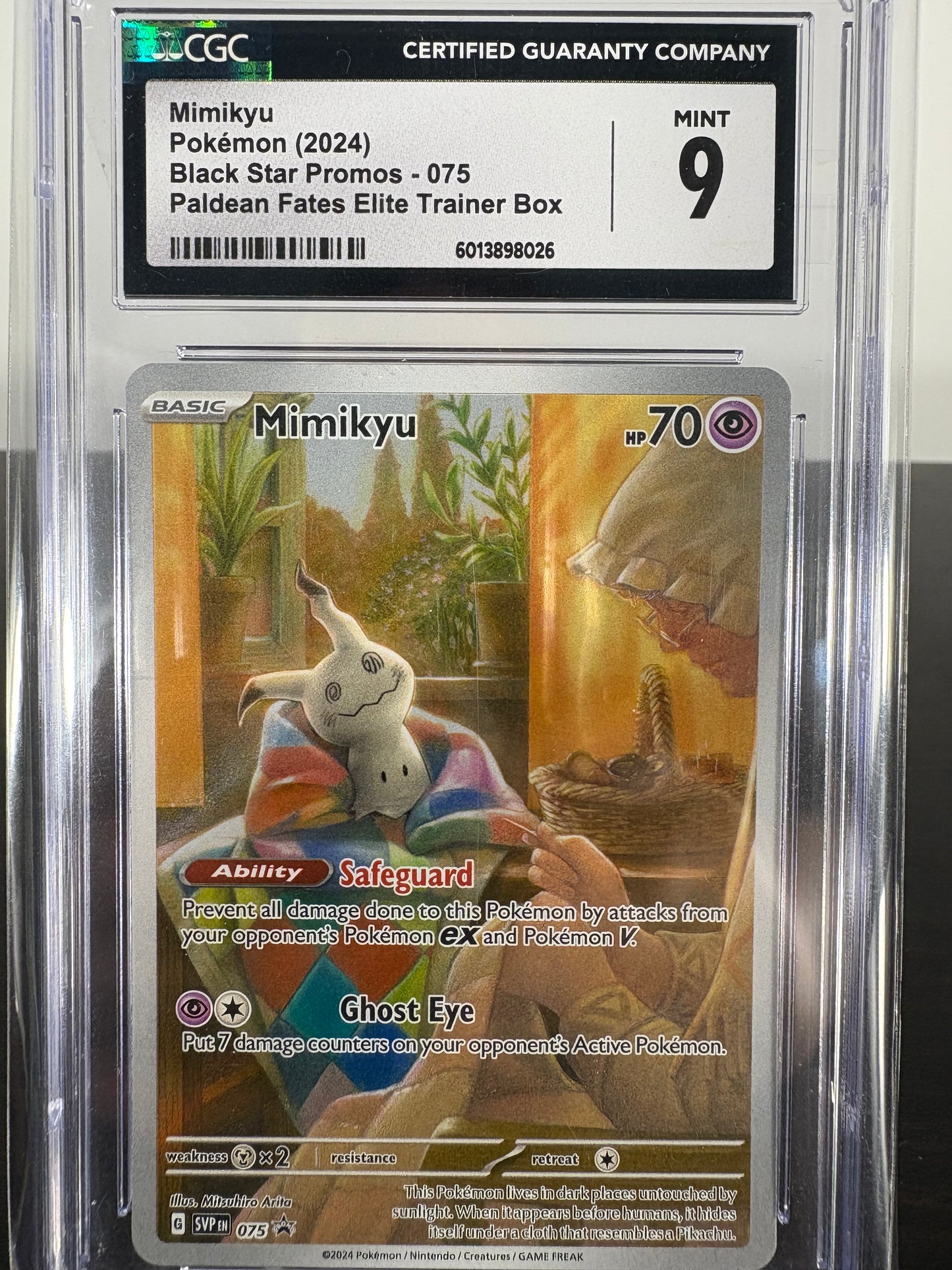 2024 Pokemon Mimikyu Black Star Promo Paldean Fates CGC Mint 9