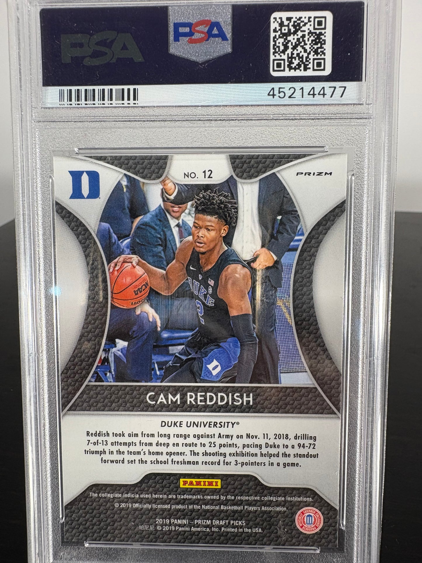 2019 Panini Prizm Cam Reddish Red Prizm Rookie Card PSA Gem Mint 10