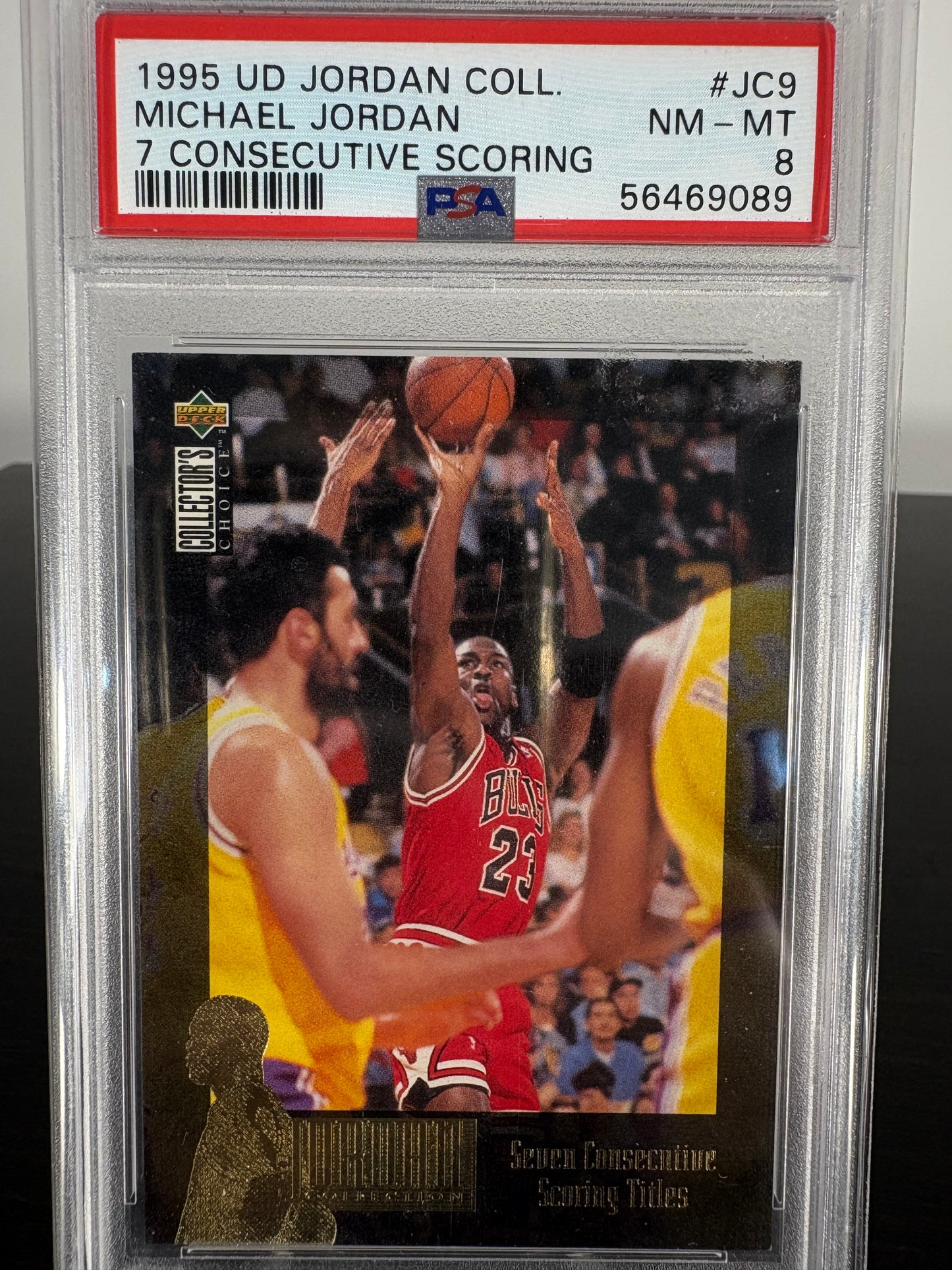 1995 Upper Deck Michael Jordan 7 Consecutive Scoring PSA 8