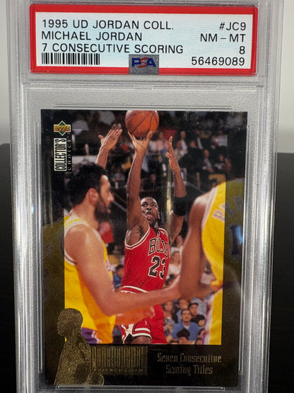 1995 Upper Deck Michael Jordan 7 Consecutive Scoring PSA 8