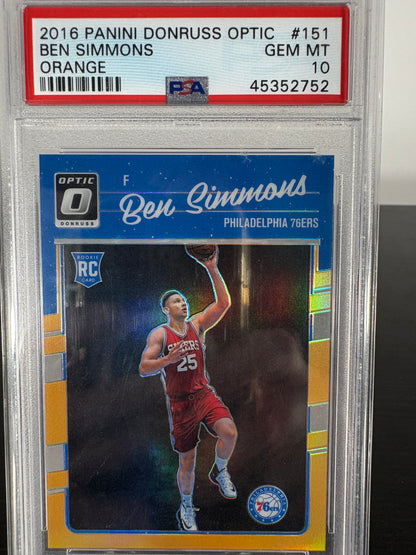 2016 Panini Donruss Optic Ben Simmonds Orange PSA Gem Mint 10