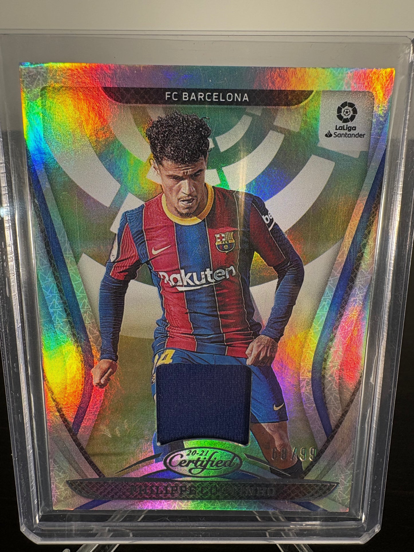 2020-21 Panini Certified Philippe Coutinho Barcelona Player worn/used Patch 68/99