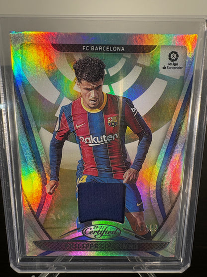 2020-21 Panini Certified Philippe Coutinho Barcelona Player worn/used Patch 68/99