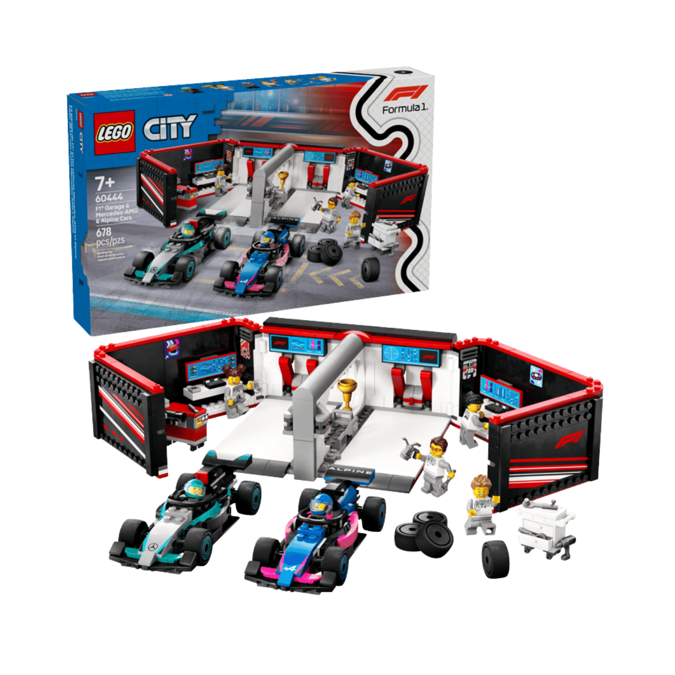 Lego - City - Formula One - F1 Garage & Mercedes-AMG & Alpine Cars