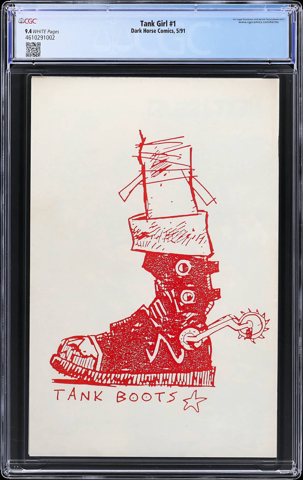 Tank Girl #1 (1991 Dark Horse) - CGC 9.4 - Dark Horse Trading Cards Included back