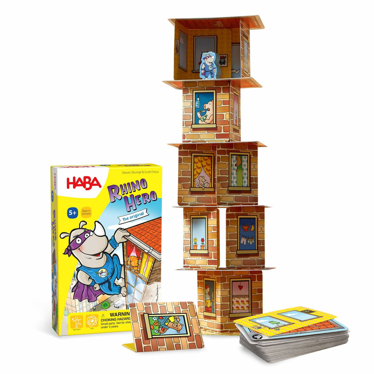 Rhino Hero card skyscraper in play